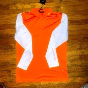 Medium Orange & White J. Lindeberg long sleeved polo